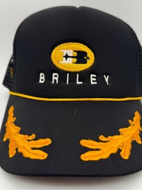 Briley Black Trucker Hat with Yellow Embroidery by OTTO